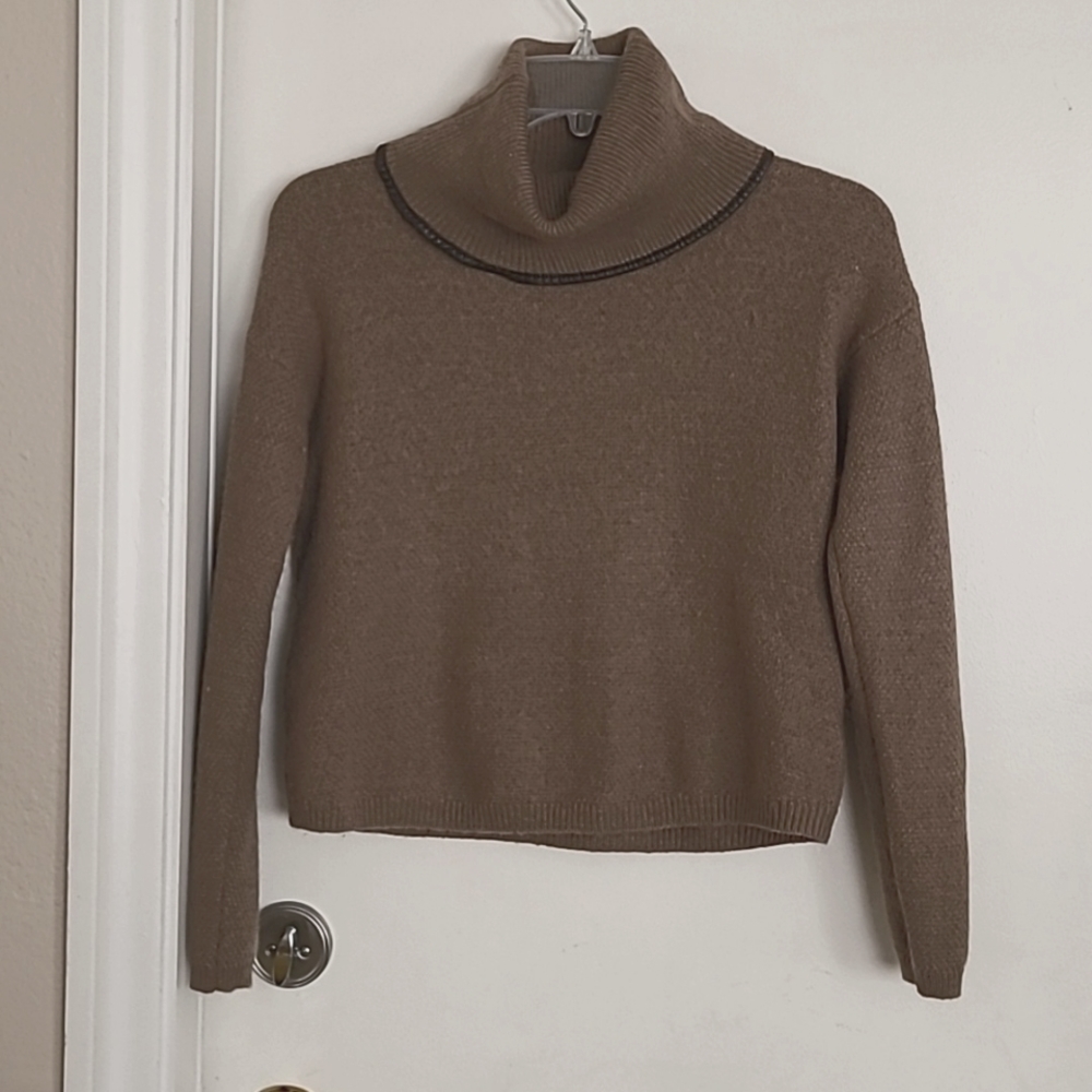 MAX STUDIO cowlneck brown sweater.